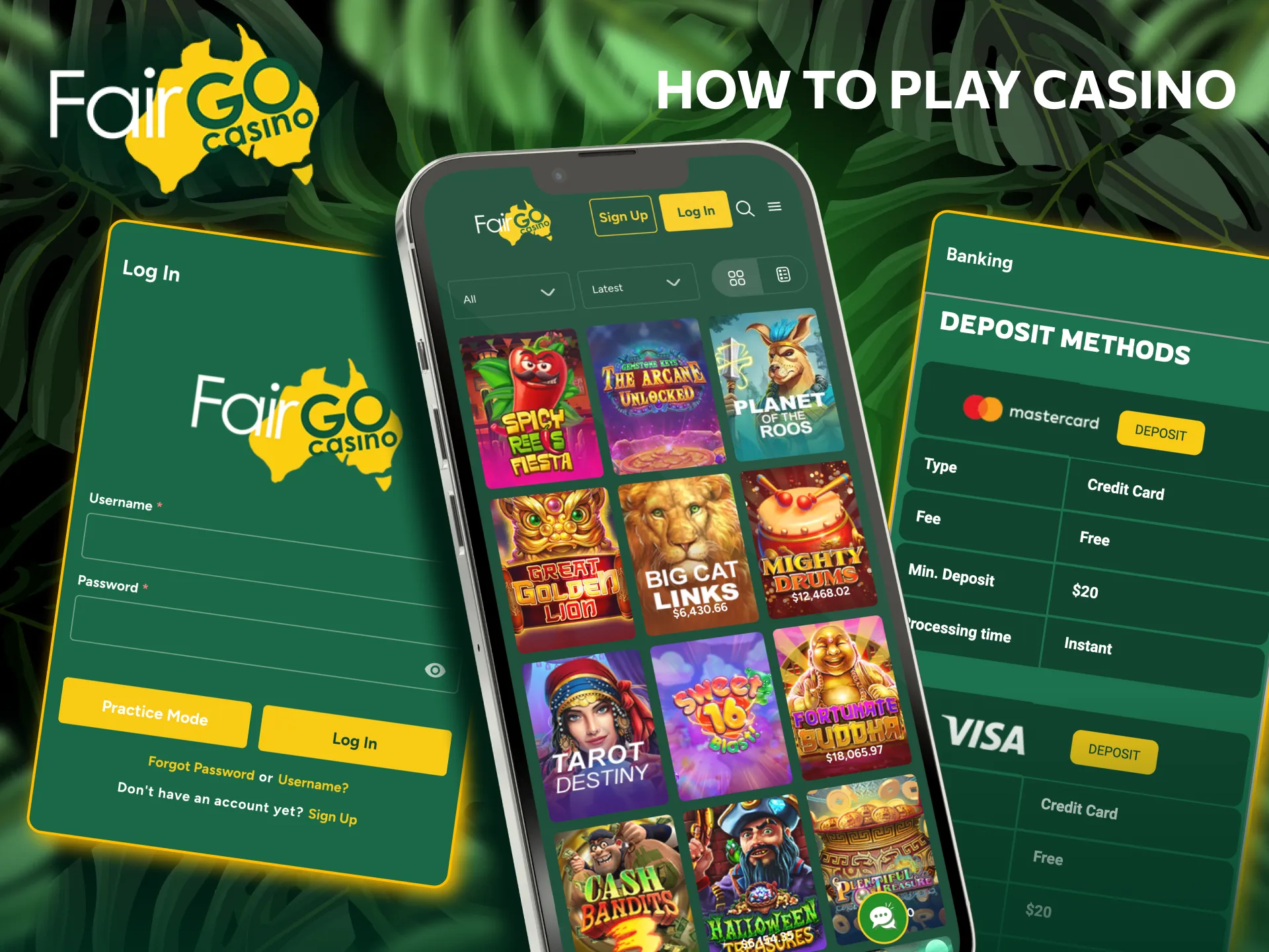Learn how to start playing at Fair Go Casino.